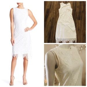 Sharagano Women's White Azalea Lace Dress